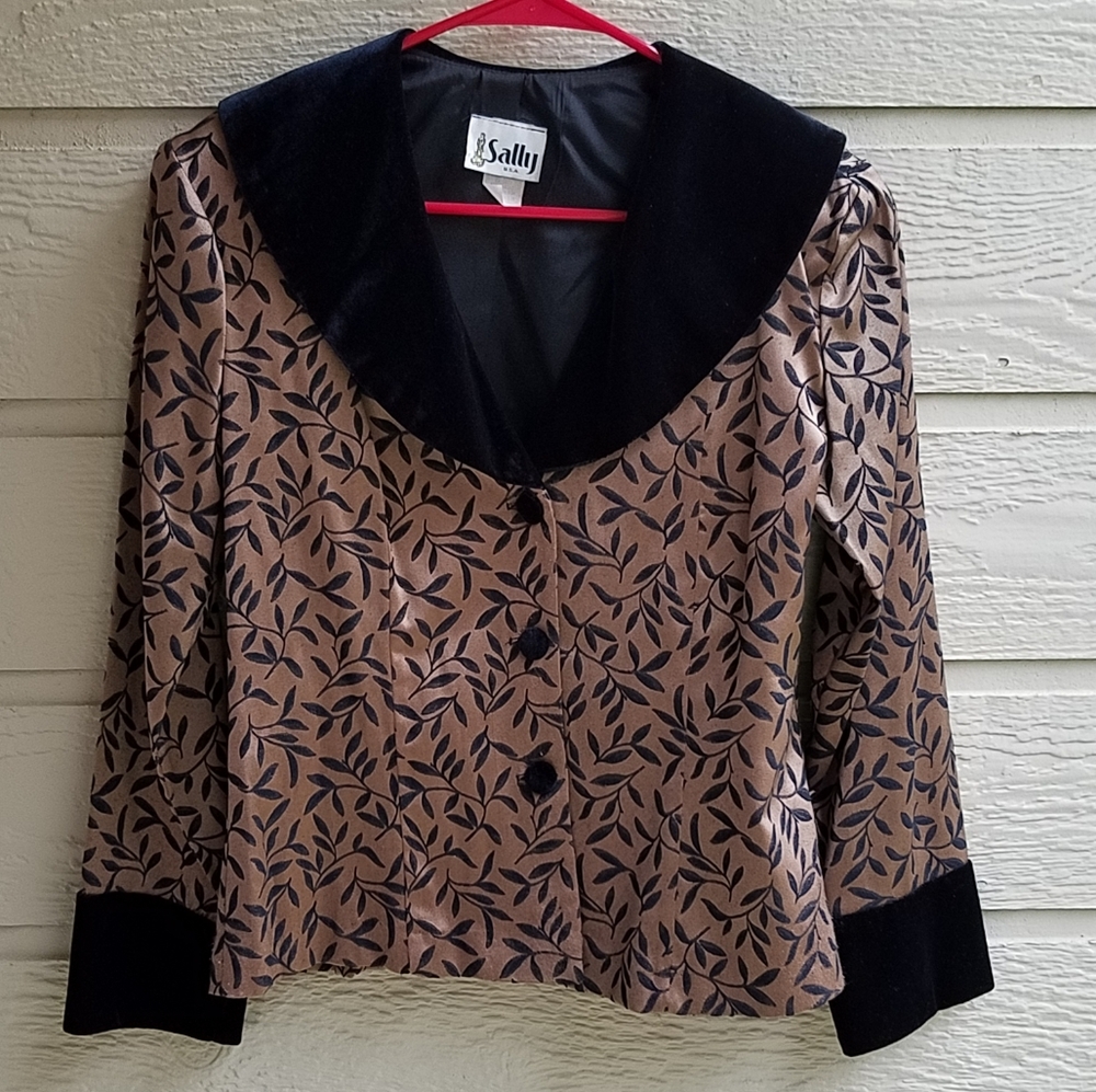 Vintage Sally U.S.A Blazer velvet collar size M
